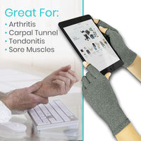 Arthritis Gloves - Men, Women Rheumatoid Compression Hand Glove for Osteoarthritis- Arthritic Joint Pain Relief - Carpal Tunnel Wrist Support - Open Finger, Fingerless Thumb for Computer Typing