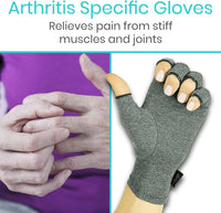Arthritis Gloves - Men, Women Rheumatoid Compression Hand Glove for Osteoarthritis- Arthritic Joint Pain Relief - Carpal Tunnel Wrist Support - Open Finger, Fingerless Thumb for Computer Typing