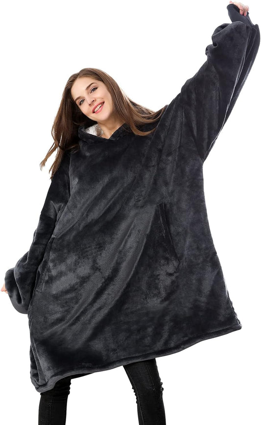 Ultimate Cozy Wearable Blanket Hoodie - Oversized Sherpa Sweatshirt for Maximum Warmth and Comfort!