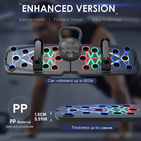 Push up Board, Multifunctional Foldable Pushup Fitness Stand for Portable Strength Training Equipment for Home Gym Workout for Men & Women
