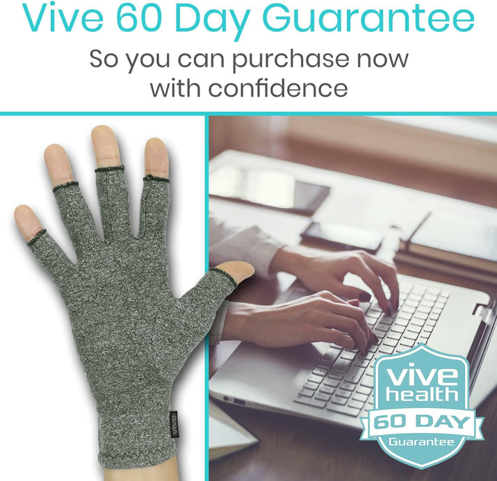 Arthritis Gloves - Men, Women Rheumatoid Compression Hand Glove for Osteoarthritis- Arthritic Joint Pain Relief - Carpal Tunnel Wrist Support - Open Finger, Fingerless Thumb for Computer Typing