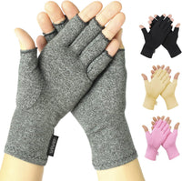 Arthritis Gloves - Men, Women Rheumatoid Compression Hand Glove for Osteoarthritis- Arthritic Joint Pain Relief - Carpal Tunnel Wrist Support - Open Finger, Fingerless Thumb for Computer Typing