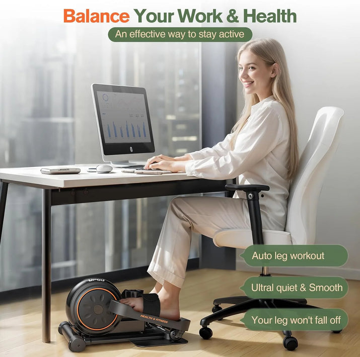 under Desk Ellipticals Electric, Elipse Leg Exerciser for Seniors Fully Assembled, Seated Pedal Exerciser with Remote Control & Non-Slip Pedals